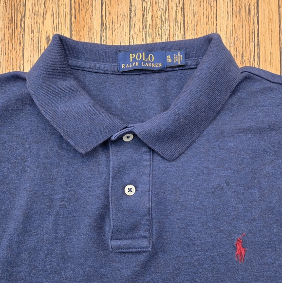 POLO By Ralph Lauren Mens Blue XL 100% Cotton Polo Shirt - Picture 2 of 12